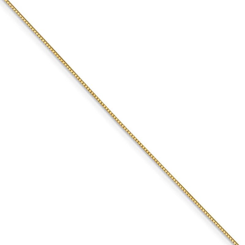 0.7mm 14k Yellow Gold Box Chain W/Spring Ring Necklace, 22 Inch